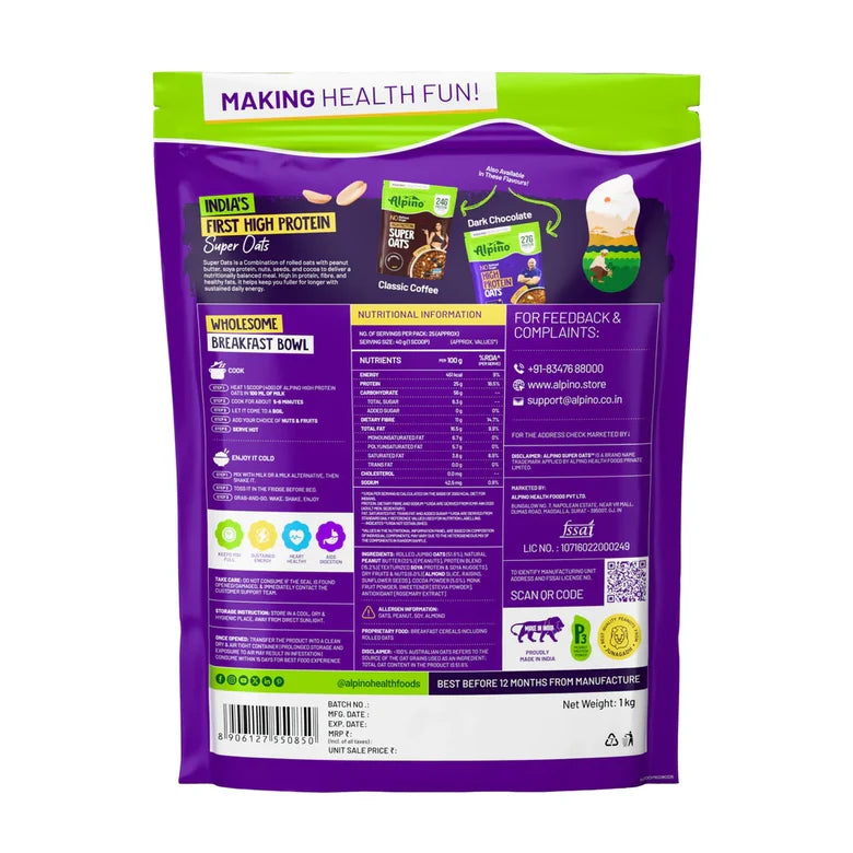 Alpino Super Rolled Oats | 25gm (Pack ok 2)