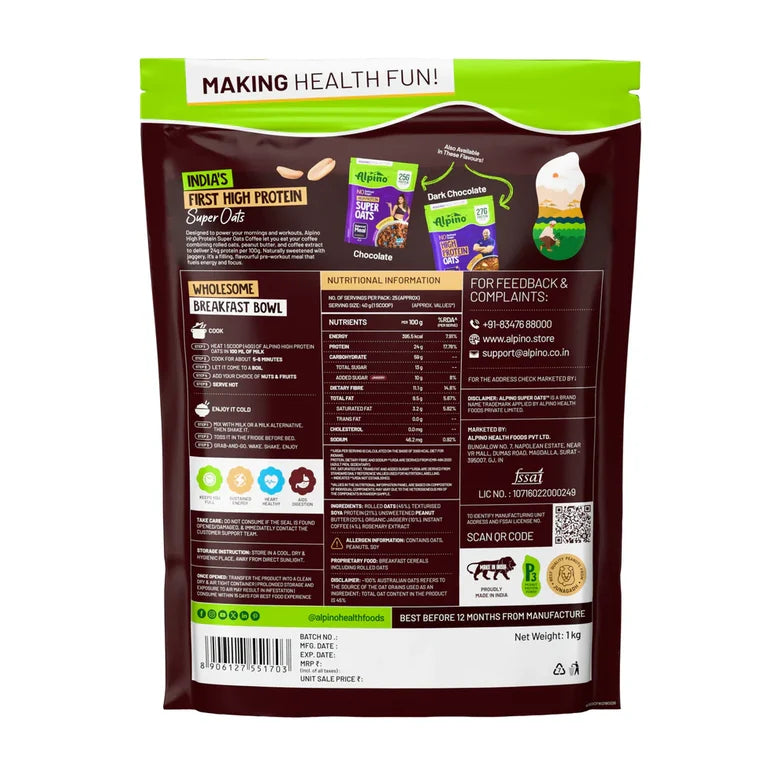 Alpino Super Rolled Oats | 25gm (Pack ok 2)