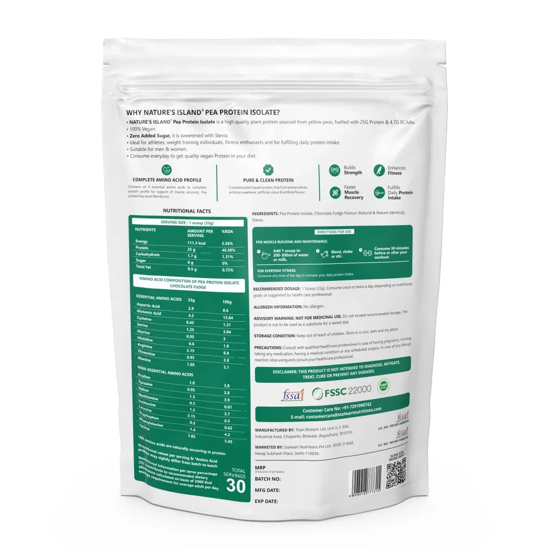 Nature's Island Plant Based Vegan Pea Protein Isolate
