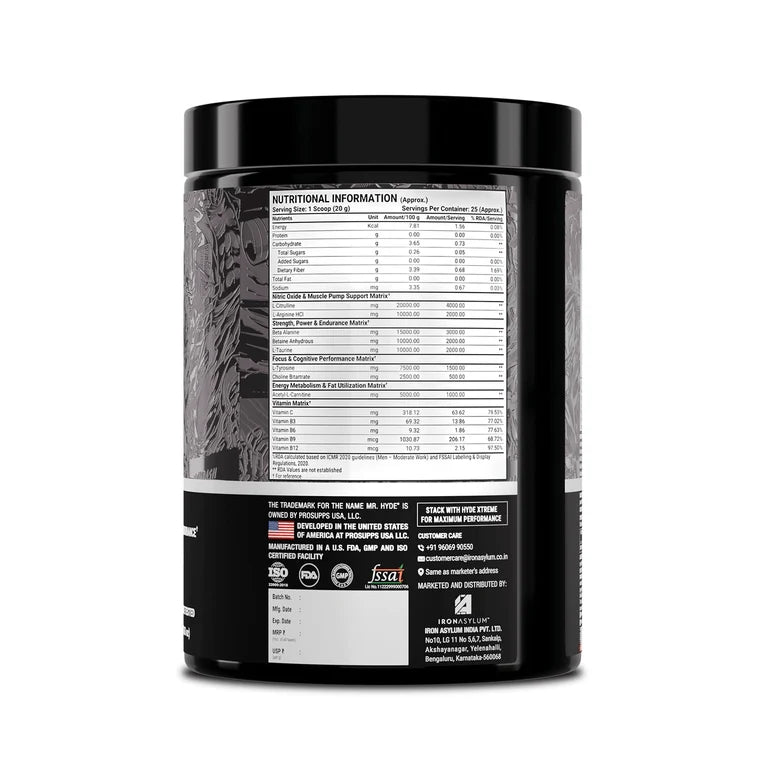 ProSupps HYDE Max Pump Powder| 25 Servings