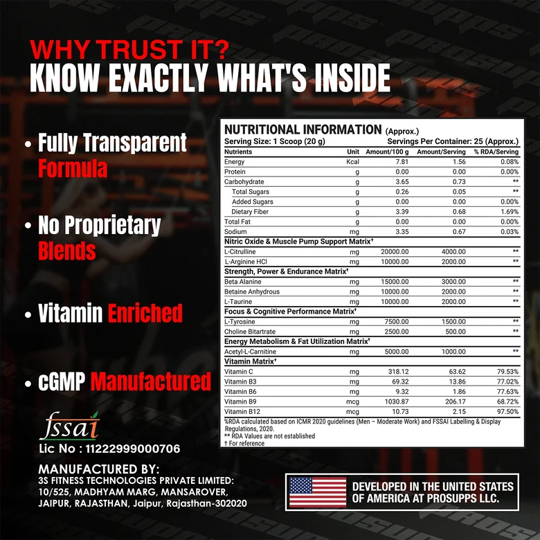 ProSupps HYDE Max Pump Powder| 25 Servings