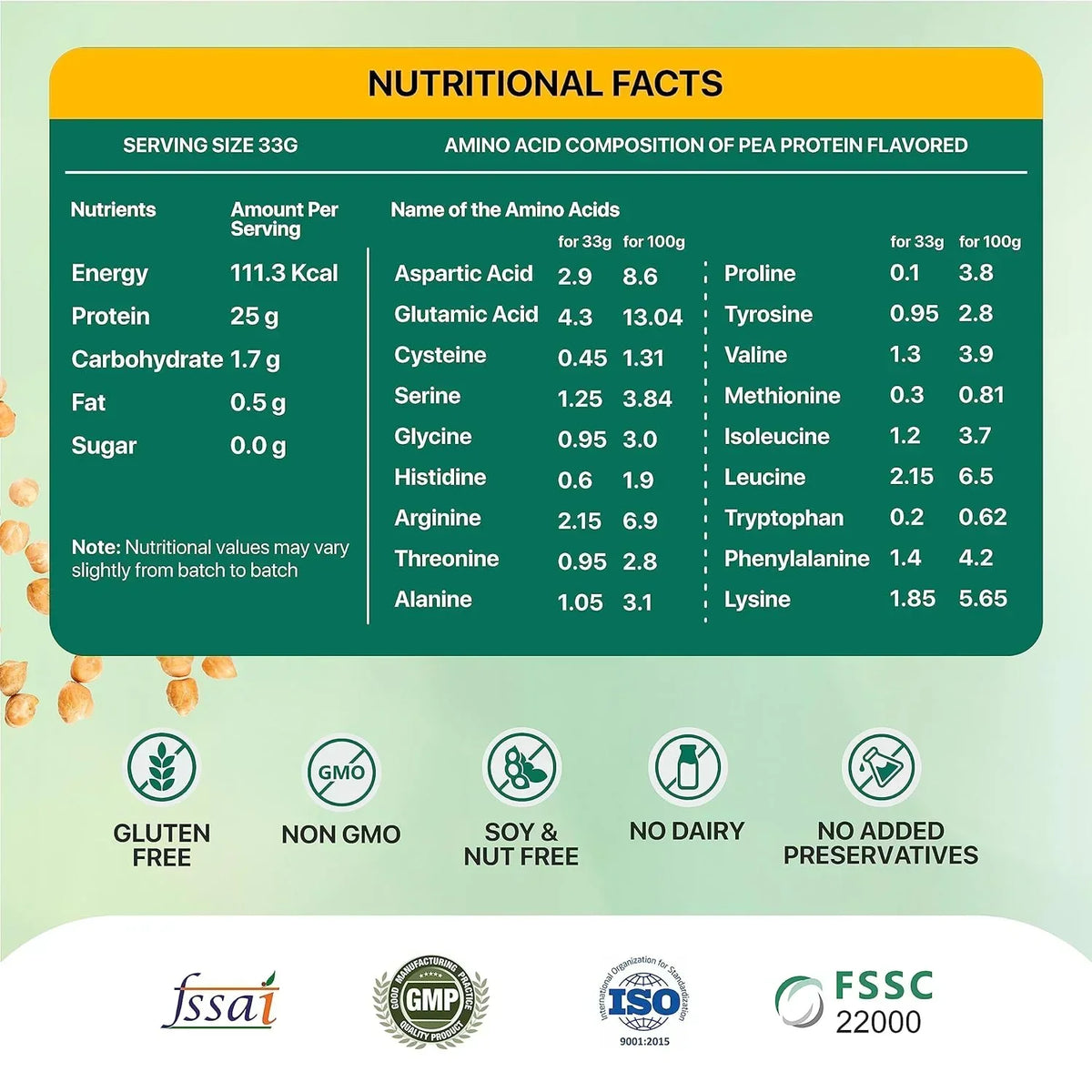 Nature's Island Plant Based Vegan Pea Protein Isolate