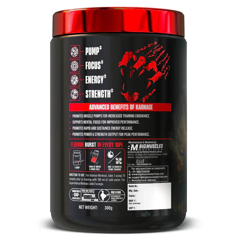 Big Muscles Nutrition Karnage Pre-Workout 60 Servings
