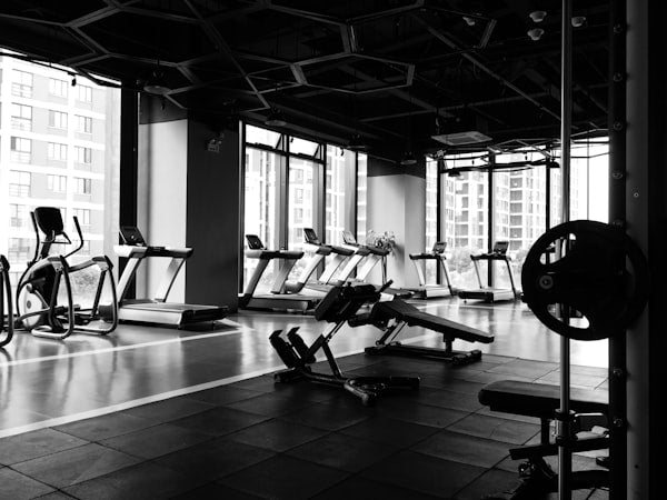 Athlete training with premium gym equipment