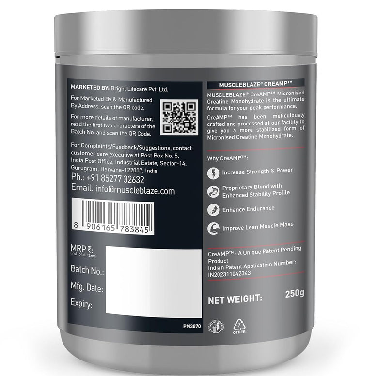 MuscleBlaze Creatine Monohydrate CreAMP | 320gm