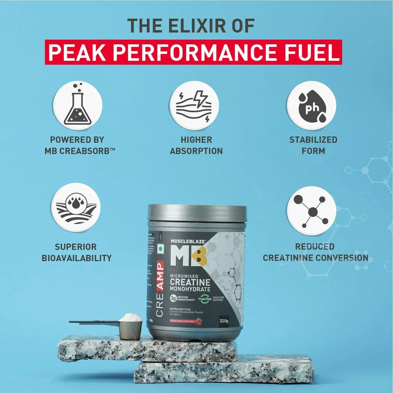 MuscleBlaze Creatine Monohydrate CreAMP | 320gm