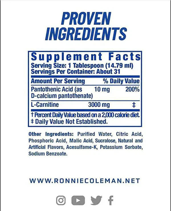 Ronnie Coleman Signature Series L-Carnitine XS 3000 Liquid 473 ml – Dietary Supplement