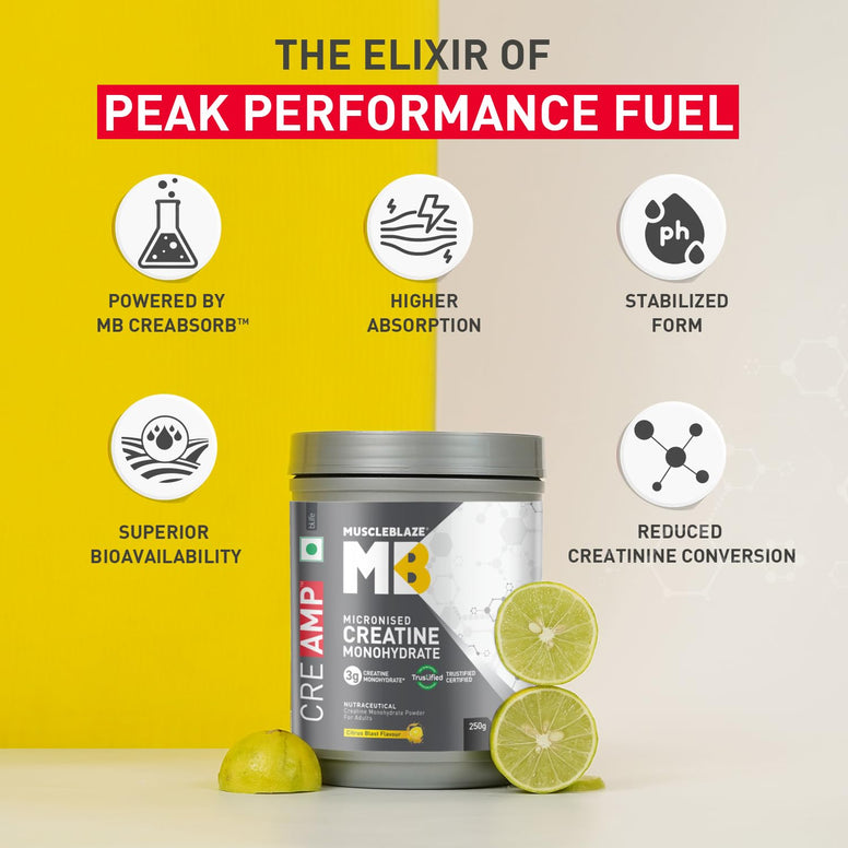 MuscleBlaze Creatine Monohydrate CreAMP | 320gm