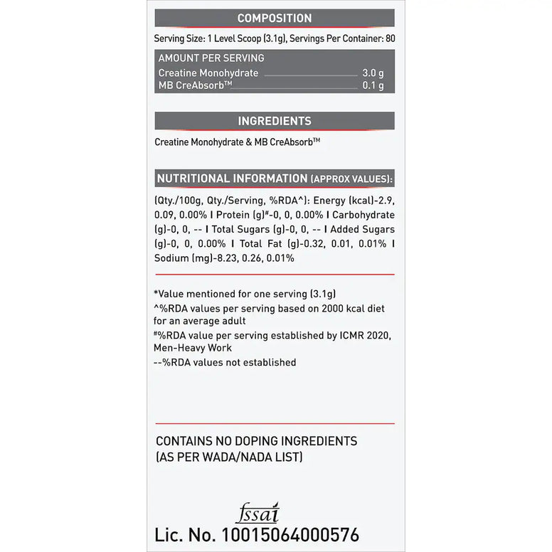 MuscleBlaze Creatine Monohydrate CreAMP | 320gm