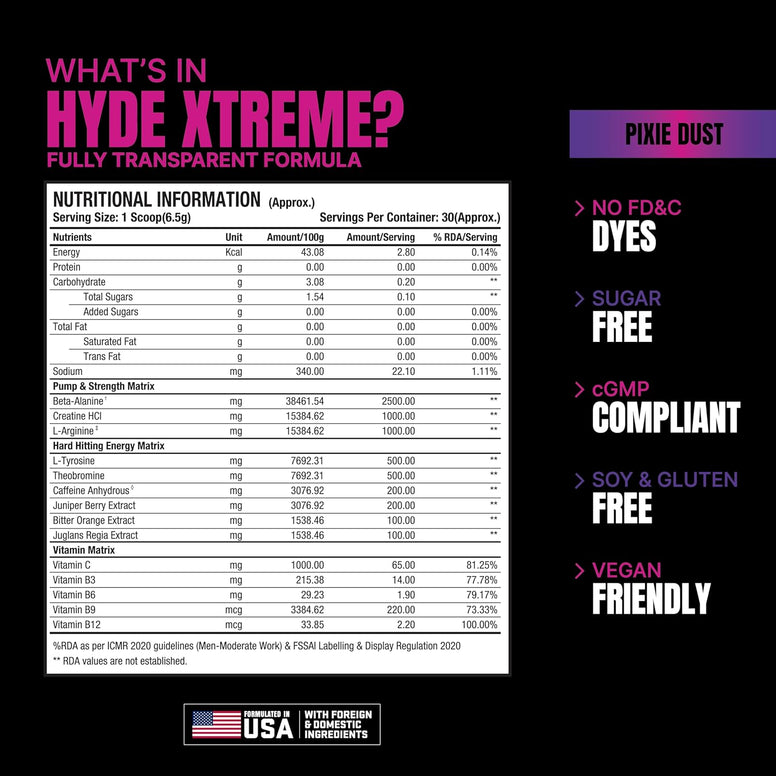 ProSupps HYDE XTREME Pre Workout - 30 Servings