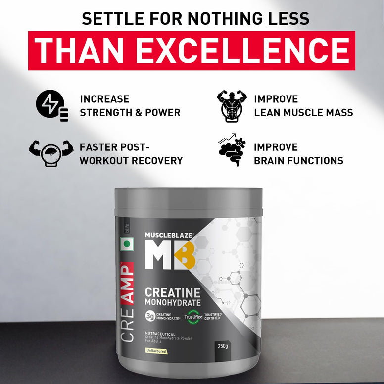 MuscleBlaze Creatine Monohydrate CreAMP | 320gm